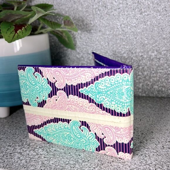 Duct Tape Wallet Paisley Boho Hippie Unique - Picture 2 of 5
